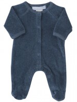 Velour-Einteiler m. Fu&szlig; Stormy Blue