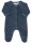 Velour-Einteiler m. Fuß Stormy Blue