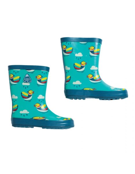 Pfützenspringer Gummistiefel lustige Enten blau