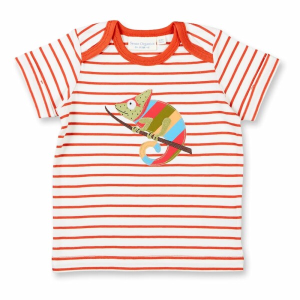 Tobi T-Shirt Streifen Rusty Red - 86
