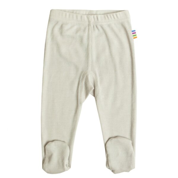 Hose mit Fuß Wolle Seide beige