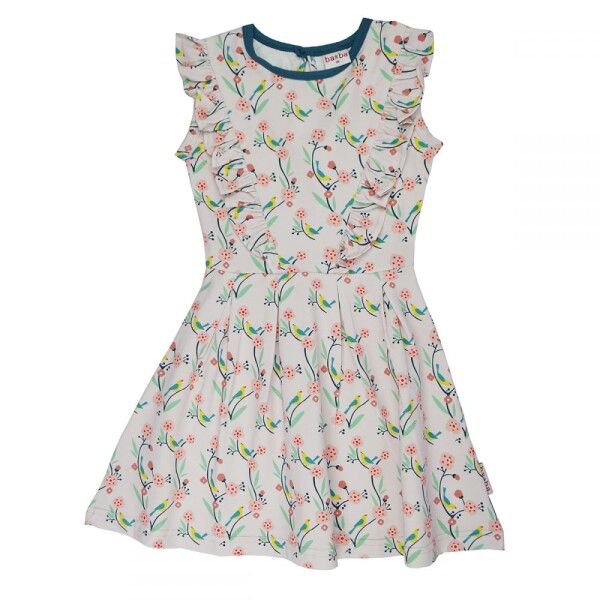 Sommerkleid Rüschen Vögel