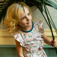 Sommerkleid R&uuml;schen V&ouml;gel