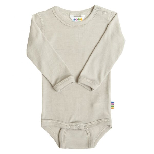 Body Langarm Wolle Seide beige