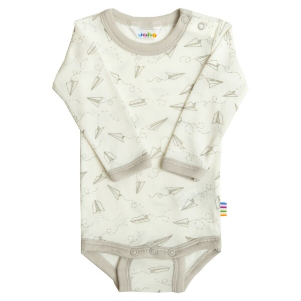 Body Langarm Wolle Seide Papierflieger beige