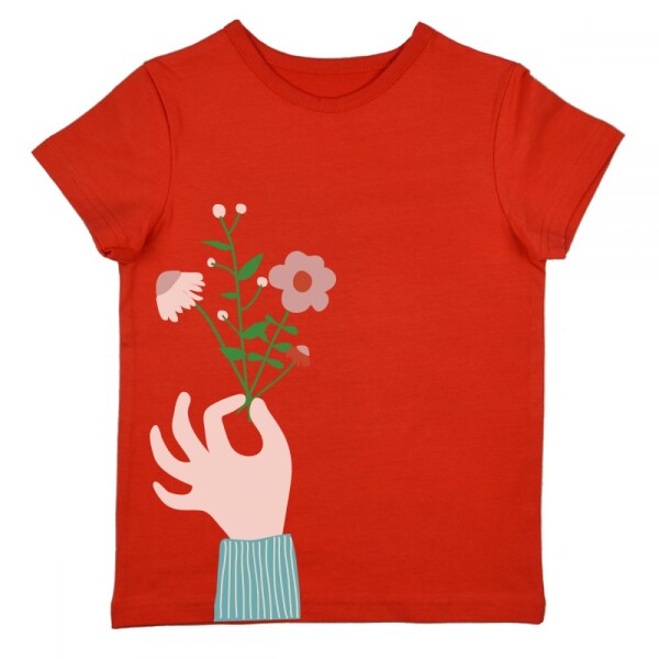 T-Shirt Blumen rot