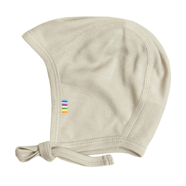 Baby Häubchen Wolle Seide beige