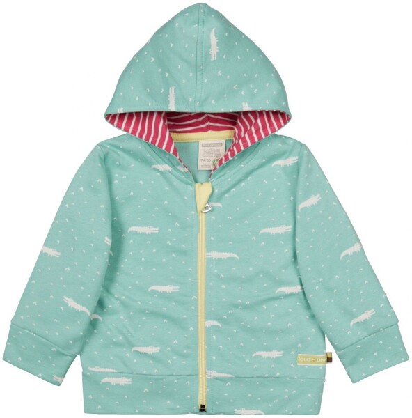 Kapuzenjacke Krokodile mint und Streifen
