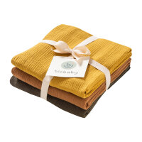 Mulltuch 3er-Pack 65 X 65 braun mix