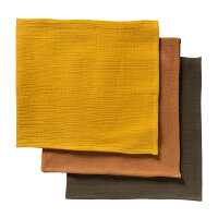 Mulltuch 3er-Pack 65 X 65 braun mix