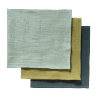 Mulltuch 3er-Pack 65 X 65 gr&uuml;n mix