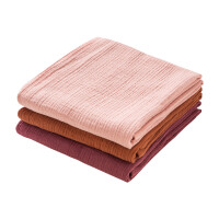 Mulltuch 3er-Pack 65 X 65 rose mix