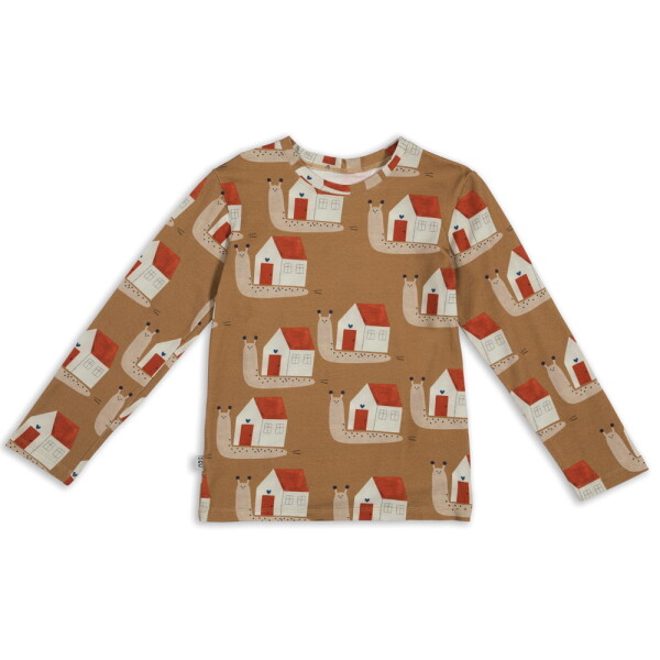 Shirt langarm Snails on Caramel - 140/146