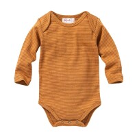 Body langarm geringelt karamell - 86/92