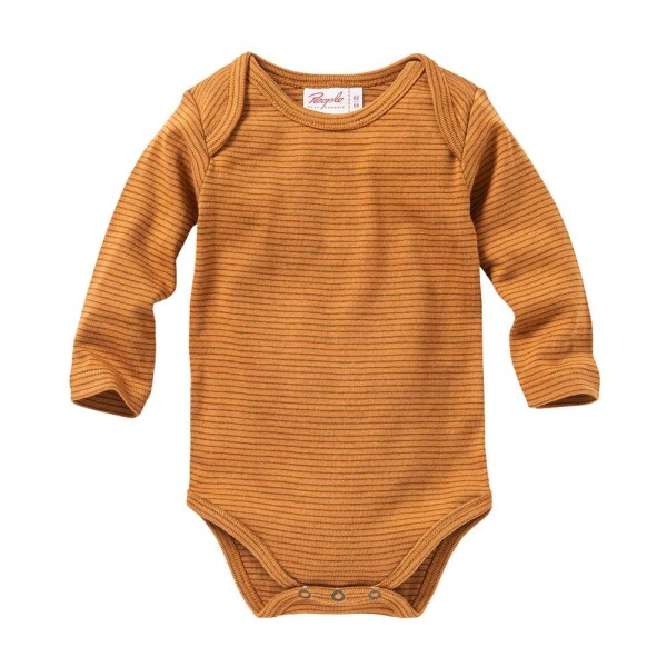 Body langarm geringelt karamell - 74/80