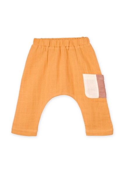 Musselin Baggy Pants ockergelb