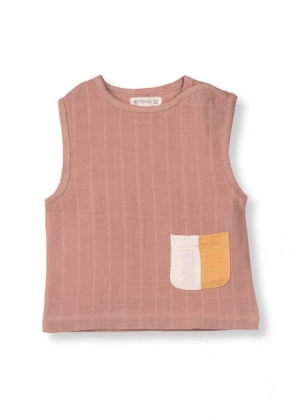 Musselin Shirt ärmellos sienna earth