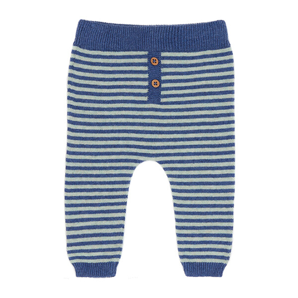 Babyhose BW/Leinen Ringel blau/mint
