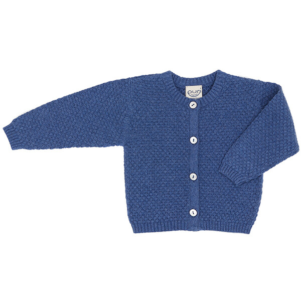 Jacke Popcorn BW/Leinen blau