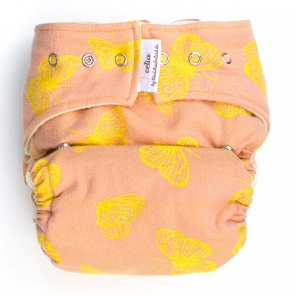 Wollsnapüberhose REGULAR Butterflies rose/yellow