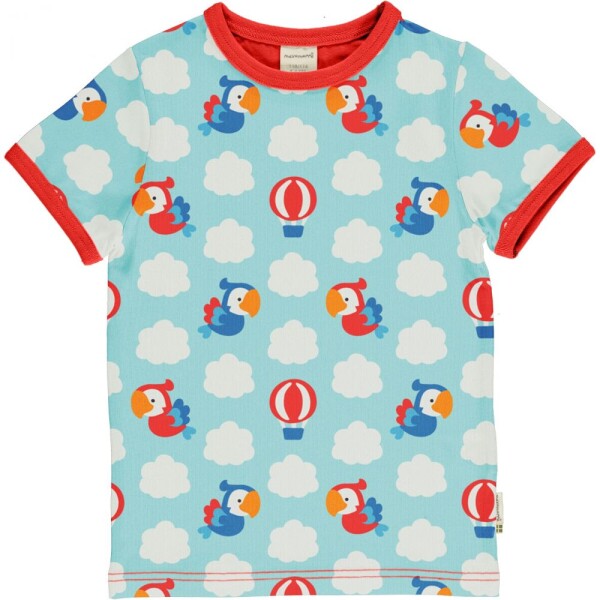 T-Shirt Papageien himmelblau