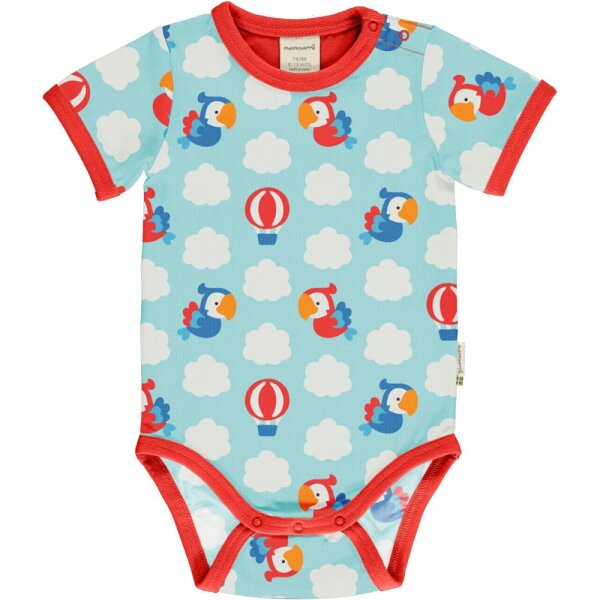 Body kurzarm Papageien himmelblau
