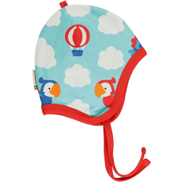 Baby-Mütze Papageien himmelblau
