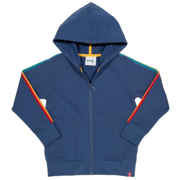 Kapuzenjacke Regenbogenstreifen blau