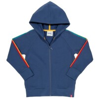 Kapuzenjacke Regenbogenstreifen blau