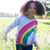 Pullover Regenbogen grau