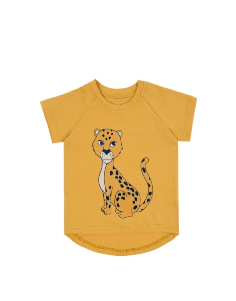 T-shirt Leopard gelb
