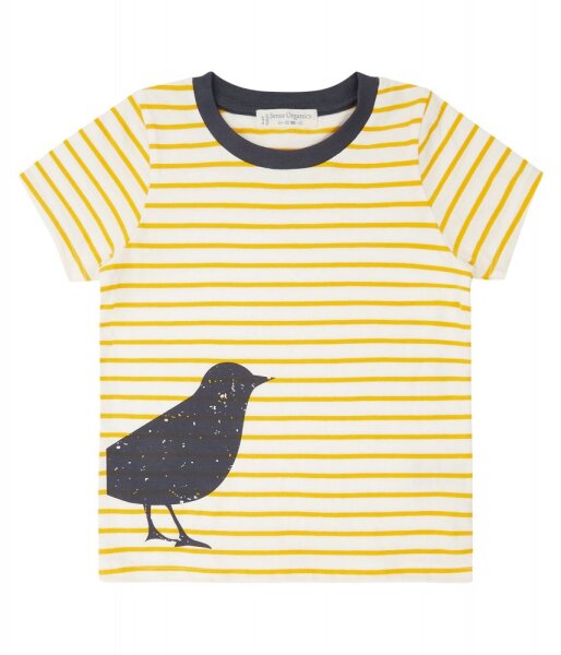 Ibon T-Shirt Vogel Ringel gelb