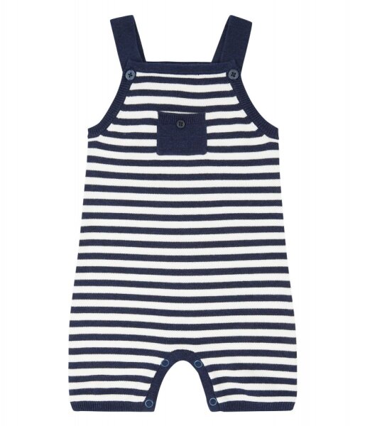 Luca Strick-Trägerhose navy/natur