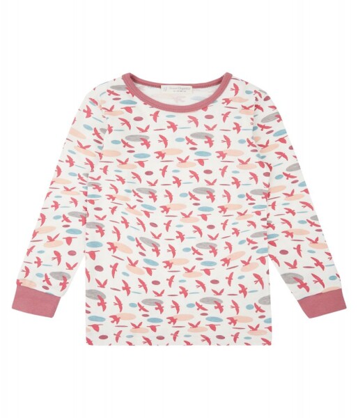 Long John Pyjama Vögel dark rose