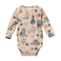 Body langarm Monster taupe - 74/80