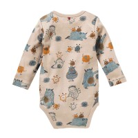 Body langarm Monster taupe - 74/80