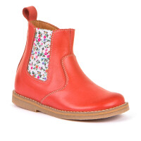 Chelsea Boots Blumen korallenrot