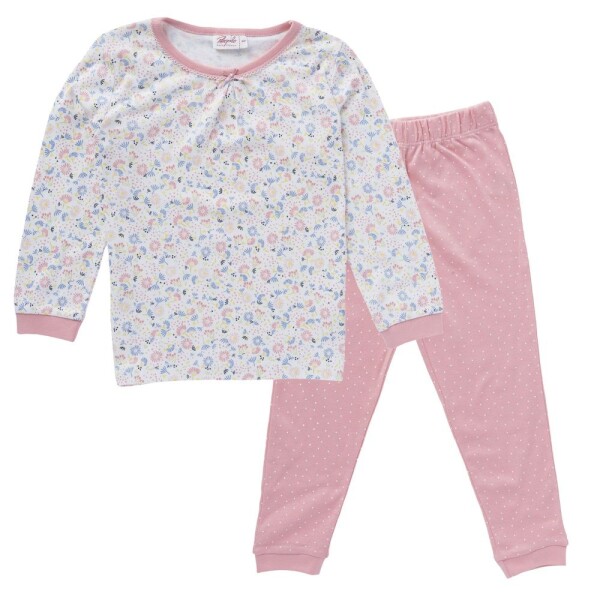 Pyjama Blümchen rosa-weiß