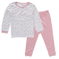 Pyjama Bl&uuml;mchen rosa-wei&szlig;