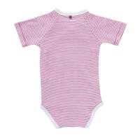 Wickelbody Kurzarm Streifen rosa melange
