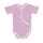 Wickelbody Kurzarm Streifen rosa melange