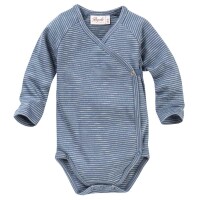 Wickelbody langarm geringelt jeansblau