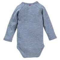 Wickelbody langarm geringelt jeansblau