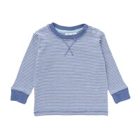 Shirt langarm Ellenbogen-Patch gestreift blau
