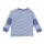 Shirt langarm Ellenbogen-Patch gestreift blau