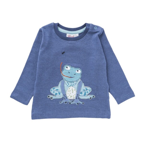 Shirt Langarm Frosch jeansblau melange