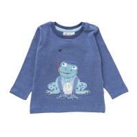 Shirt Langarm Frosch jeansblau melange