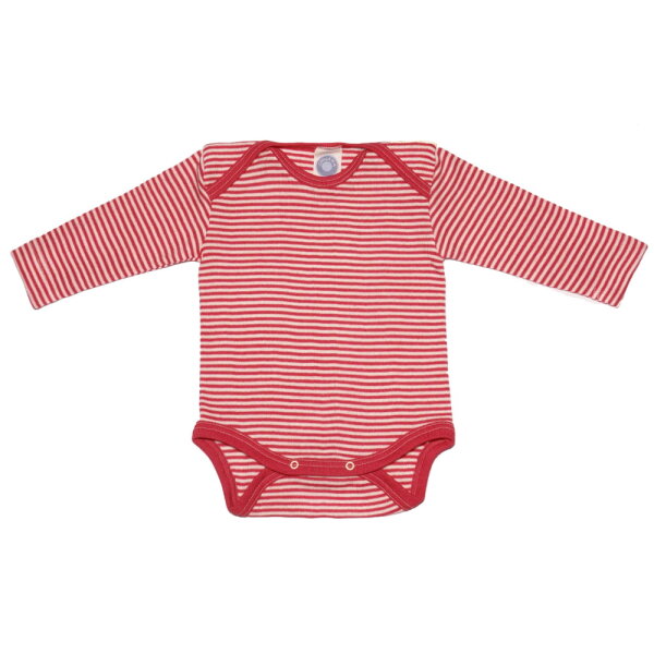 Body lang Wolle/Seide Ringel rot - 62/68