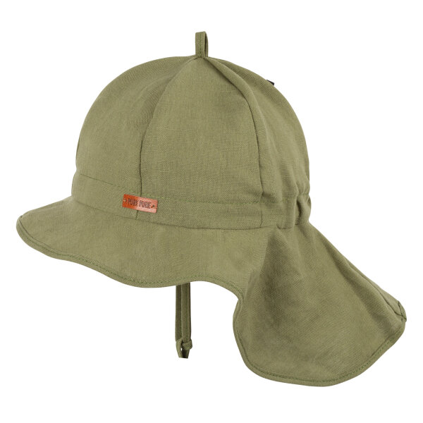 Sommerhut m. Nackenschutz BW/Leinen dill - 49
