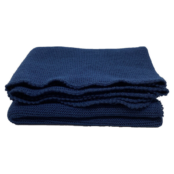 Wickeldecke 80x95cm Wolle marine